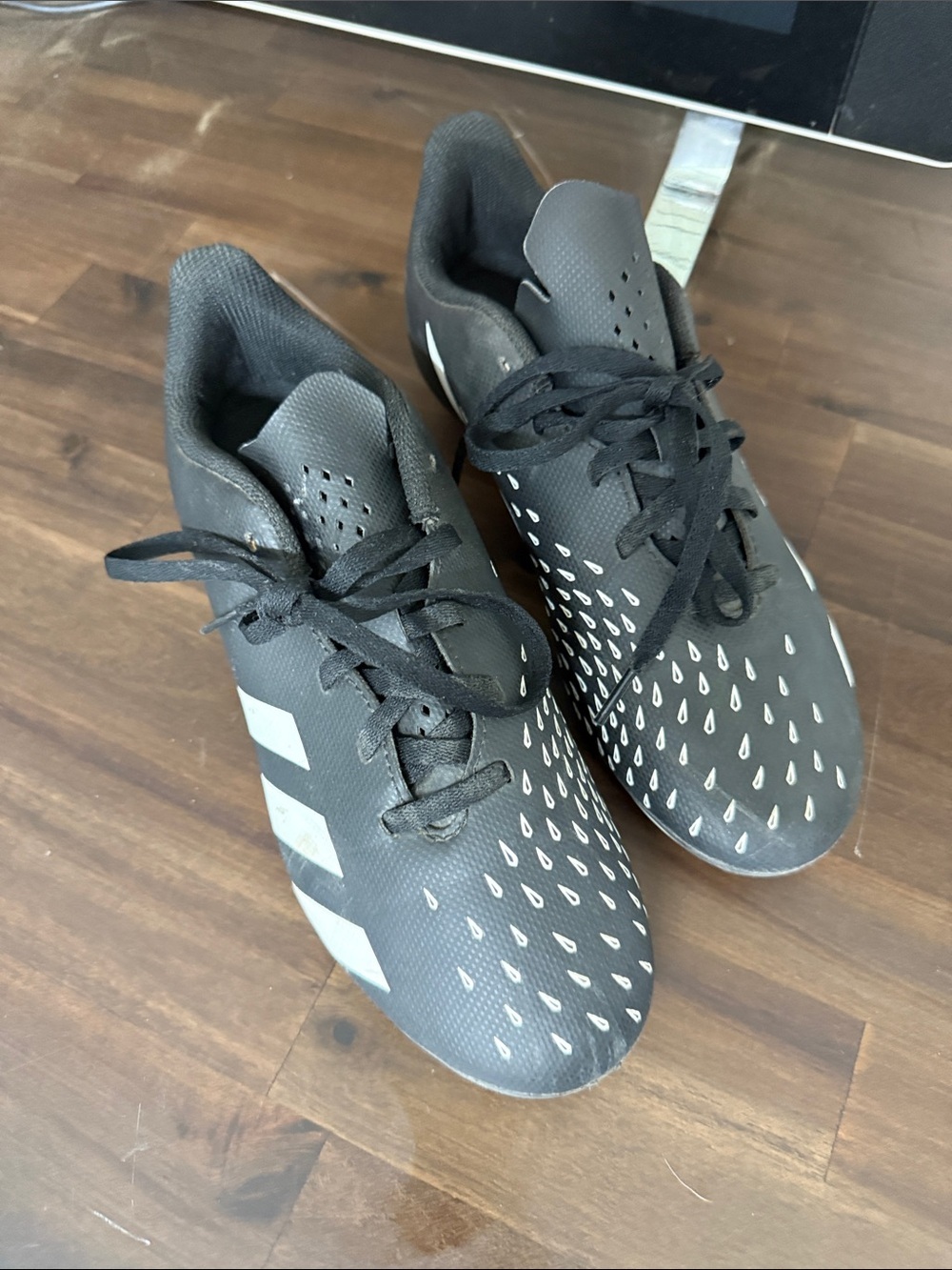adidas Black and White Kids Soccer Cleats